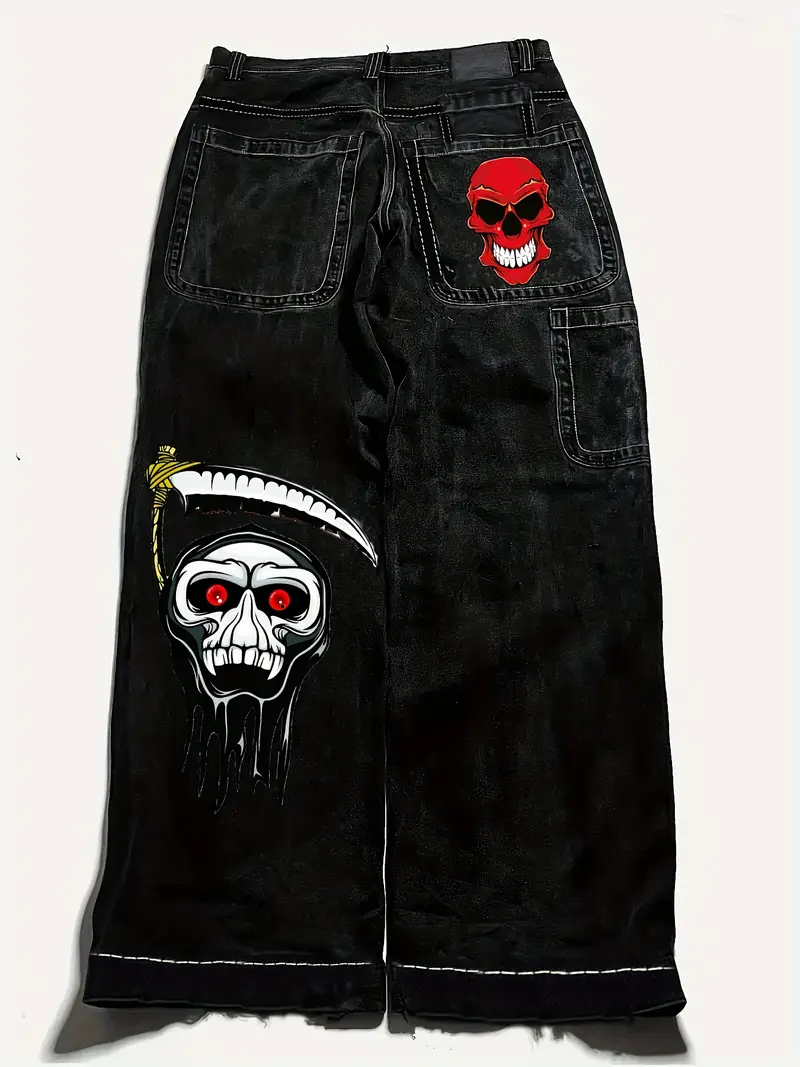 Men'S Y2K Streetwear Faux Denim