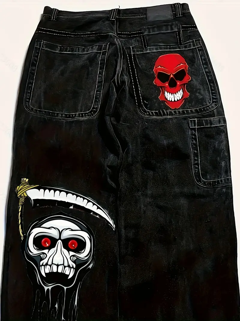 Men'S Y2K Streetwear Faux Denim
