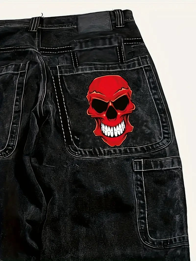 Men'S Y2K Streetwear Faux Denim