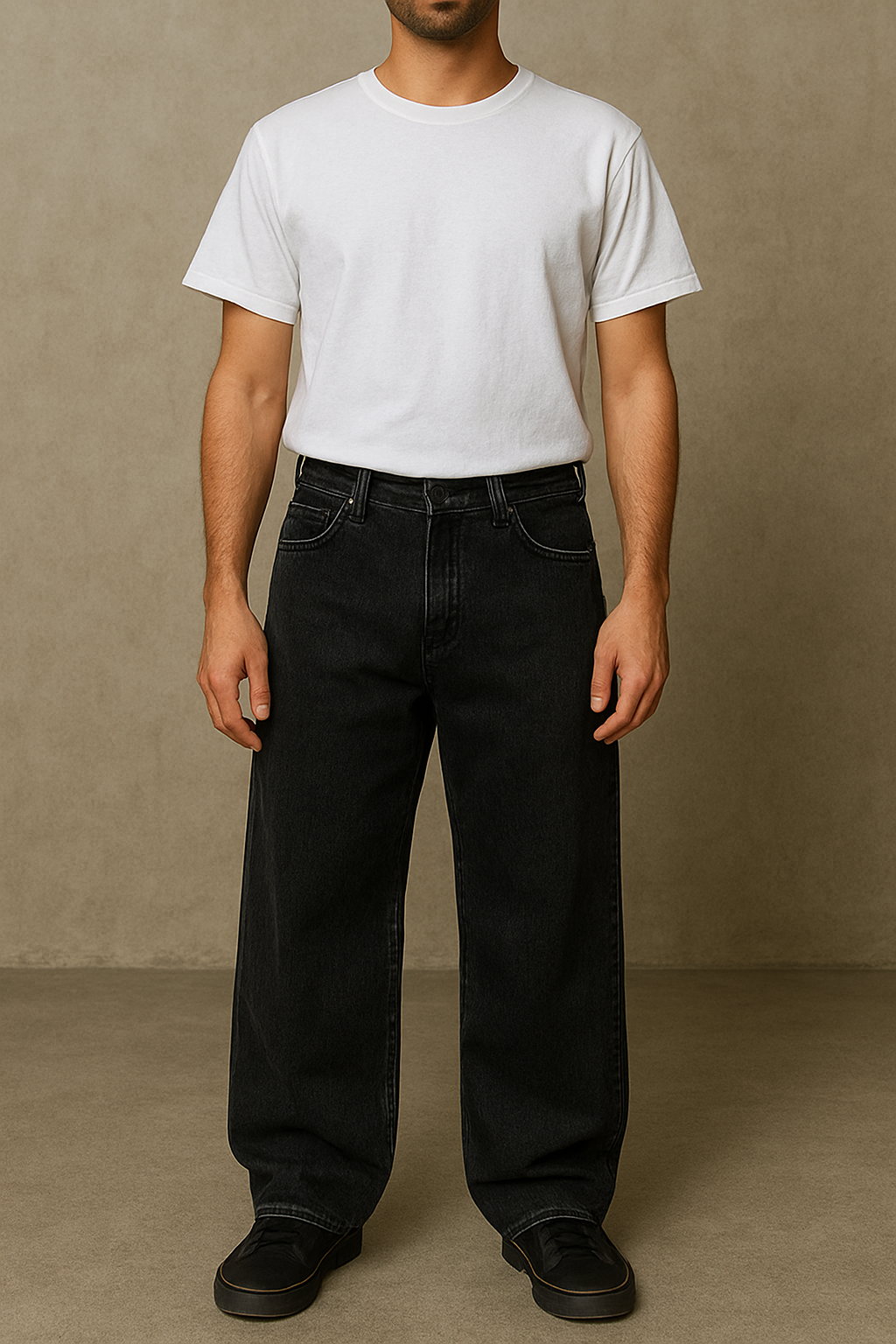 Men'S Y2K Streetwear Faux Denim